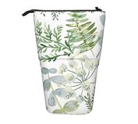 YUNWEIKEJI Bosque Verde Planta Verde Helecho, Estuche telescópico para lápices, Soporte para lápices con Cremallera, Bolsa de Maquillaje, Bolsa para lápices