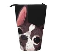 YUNWEIKEJI Boston Terrier Naturaleza, Estuche telescópico para lápices, Soporte para lápices con Cremallera, Bolsa de Maquillaje, Bolsa para lápices