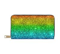 YUNWEIKEJI Brillo Arcoiris Multicolor, Carteras Cartera de Gran Capacidad para Hombres y Mujeres Carteras Tarjeta de crédito Cartera de Cuero de Microfibra