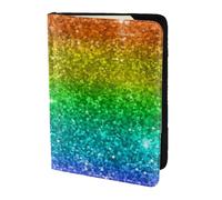 YUNWEIKEJI Brillo Arcoiris Multicolor, Funda para Pasaporte Cartera de Viaje de Cuero PU Funda para Pasaporte Fundas para Pasaporte 5,5 Pulgadas