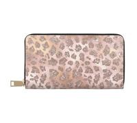 YUNWEIKEJI Brillo de Tigre de Oro Rosa, Carteras Cartera de Gran Capacidad para Hombres y Mujeres Carteras Tarjeta de crédito Cartera de Cuero de Microfibra