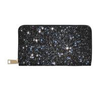 YUNWEIKEJI Brillo Galaxy Impreso No Brillo Real, Carteras Cartera de Gran Capacidad para Hombres y Mujeres Carteras Tarjeta de crédito Cartera de Cuero de Microfibra