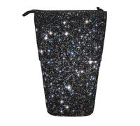 YUNWEIKEJI Brillo Galaxy Impreso No Brillo Real, Estuche telescópico para lápices, Soporte para lápices con Cremallera, Bolsa de Maquillaje, Bolsa para lápices