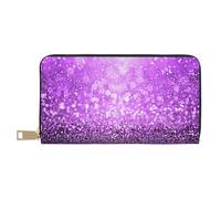 YUNWEIKEJI Brillo púrpura Brillante, Carteras Cartera de Gran Capacidad para Hombres y Mujeres Carteras Tarjeta de crédito Cartera de Cuero de Microfibra