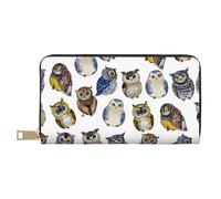 YUNWEIKEJI Búhos Lindos Acuarela, Carteras Cartera de Gran Capacidad para Hombres y Mujeres Carteras Tarjeta de crédito Cartera de Cuero de Microfibra