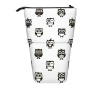 YUNWEIKEJI Búhos Negros, Estuche telescópico para lápices, Soporte para lápices con Cremallera, Bolsa de Maquillaje, Bolsa para lápices