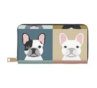 YUNWEIKEJI Bulldog Francés Impreso, Carteras Cartera de Gran Capacidad para Hombres y Mujeres Carteras Tarjeta de crédito Cartera de Cuero de Microfibra