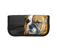 YUNWEIKEJI Bulldog Inglés arrodillado, Estuche para lápices, Estuche para lápices de Lona Bolsa para cosméticos de Gran Capacidad