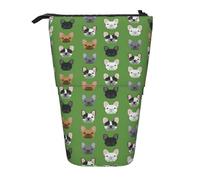 YUNWEIKEJI Bulldogs Franceses Frenchie Lindo Perro Perros Perro Perro, Estuche telescópico para lápices, Soporte para lápices con Cremallera, Bolsa de Maquillaje, Bolsa para lápices