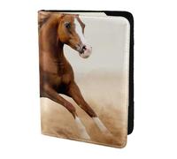 YUNWEIKEJI Caballos Cachorros Dos Carrera, Funda para Pasaporte Cartera de Viaje de Cuero PU Funda para Pasaporte Fundas para Pasaporte 5,5 Pulgadas