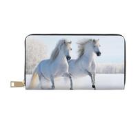 YUNWEIKEJI Caballos moteados raros al Galope, Carteras Cartera de Gran Capacidad para Hombres y Mujeres Carteras Tarjeta de crédito Cartera de Cuero de Microfibra