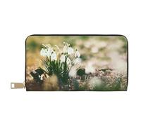 YUNWEIKEJI Campanilla de Primavera Salvaje, Carteras Cartera de Gran Capacidad para Hombres y Mujeres Carteras Tarjeta de crédito Cartera de Cuero de Microfibra