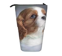 YUNWEIKEJI Cara Cavalier King Charles Spaniel, Estuche telescópico para lápices, Soporte para lápices con Cremallera, Bolsa de Maquillaje, Bolsa para lápices