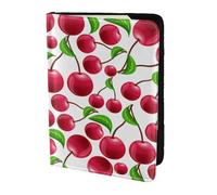 YUNWEIKEJI Cerezas Rojas Impresas, Funda para Pasaporte Cartera de Viaje de Cuero PU Funda para Pasaporte Fundas para Pasaporte 5,5 Pulgadas
