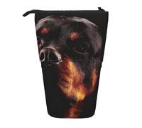 YUNWEIKEJI Charm Perro Rottweiler Tranquilo, Estuche telescópico para lápices, Soporte para lápices con Cremallera, Bolsa de Maquillaje, Bolsa para lápices
