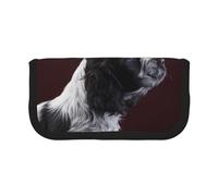YUNWEIKEJI Cocker Spaniel Cachorro Spaniel Blanco Y Negro, Estuche para lápices, Estuche para lápices de Lona Bolsa para cosméticos de Gran Capacidad