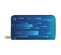 YUNWEIKEJI Código de Programador Azul, Carteras Cartera de Gran Capacidad para Hombres y Mujeres Carteras Tarjeta de crédito Cartera de Cuero de Microfibra