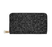 YUNWEIKEJI Código Programador Negro Negro, Carteras Cartera de Gran Capacidad para Hombres y Mujeres Carteras Tarjeta de crédito Cartera de Cuero de Microfibra