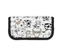 YUNWEIKEJI Colección de Vacas, Estuche para lápices, Estuche para lápices de Lona Bolsa para cosméticos de Gran Capacidad