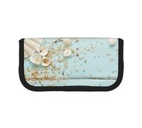 YUNWEIKEJI Colección Mar Concha Playa Vintage, Estuche para lápices, Estuche para lápices de Lona Bolsa para cosméticos de Gran Capacidad