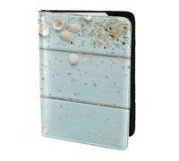 YUNWEIKEJI Colección Mar Concha Playa Vintage, Funda para Pasaporte Cartera de Viaje de Cuero PU Funda para Pasaporte Fundas para Pasaporte 5,5 Pulgadas