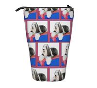 YUNWEIKEJI Collie_Barbudo, Estuche telescópico para lápices, Soporte para lápices con Cremallera, Bolsa de Maquillaje, Bolsa para lápices