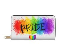 YUNWEIKEJI Colorido Estilo Acuarela LGBT Orgullo Gay Corazón del Arco Iris, Carteras Cartera de Gran Capacidad para Hombres y Mujeres Carteras Tarjeta de crédito Cartera de Cuero de Microfibra