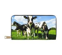 YUNWEIKEJI Comer Vacas en los pastos de Verano, Carteras Cartera de Gran Capacidad para Hombres y Mujeres Carteras Tarjeta de crédito Cartera de Cuero de Microfibra