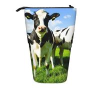YUNWEIKEJI Comer Vacas en los pastos de Verano, Estuche telescópico para lápices, Soporte para lápices con Cremallera, Bolsa de Maquillaje, Bolsa para lápices