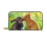 YUNWEIKEJI Conejo Amor Impreso, Carteras Cartera de Gran Capacidad para Hombres y Mujeres Carteras Tarjeta de crédito Cartera de Cuero de Microfibra