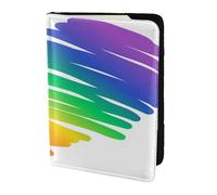 YUNWEIKEJI Conjunto Concepto LGBT Orgullo Gay Banderas Coloridas, Funda para Pasaporte Cartera de Viaje de Cuero PU Funda para Pasaporte Fundas para Pasaporte 5,5 Pulgadas
