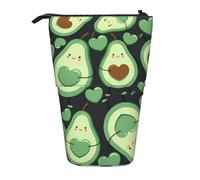 YUNWEIKEJI Corazón De Aguacate De Patrones Sin Fisuras Lindo, Estuche telescópico para lápices, Soporte para lápices con Cremallera, Bolsa de Maquillaje, Bolsa para lápices