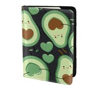 YUNWEIKEJI Corazón De Aguacate De Patrones Sin Fisuras Lindo, Funda para Pasaporte Cartera de Viaje de Cuero PU Funda para Pasaporte Fundas para Pasaporte 5,5 Pulgadas