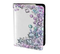 YUNWEIKEJI Corazón Estrella Brillo Lentejuelas Brillo Chispeante Lindo, Funda para Pasaporte Cartera de Viaje de Cuero PU Funda para Pasaporte Fundas para Pasaporte 5,5 Pulgadas