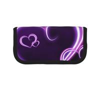 YUNWEIKEJI Corazones morados, Estuche para lápices, Estuche para lápices de Lona Bolsa para cosméticos de Gran Capacidad