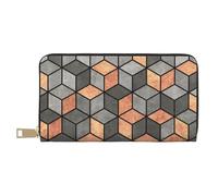 YUNWEIKEJI Cubos De Hormigón Y Cobre, Carteras Cartera de Gran Capacidad para Hombres y Mujeres Carteras Tarjeta de crédito Cartera de Cuero de Microfibra