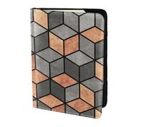 YUNWEIKEJI Cubos De Hormigón Y Cobre, Funda para Pasaporte Cartera de Viaje de Cuero PU Funda para Pasaporte Fundas para Pasaporte 5,5 Pulgadas