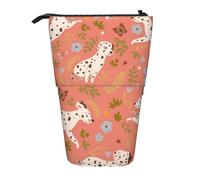 YUNWEIKEJI Dálmatas Jugando, Estuche telescópico para lápices, Soporte para lápices con Cremallera, Bolsa de Maquillaje, Bolsa para lápices