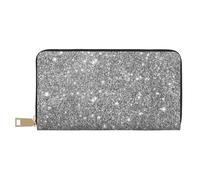 YUNWEIKEJI Destellos de Brillo Plateado, Carteras Cartera de Gran Capacidad para Hombres y Mujeres Carteras Tarjeta de crédito Cartera de Cuero de Microfibra