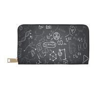 YUNWEIKEJI Dibujo científico Escrito a Mano Impreso, Carteras Cartera de Gran Capacidad para Hombres y Mujeres Carteras Tarjeta de crédito Cartera de Cuero de Microfibra