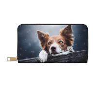 YUNWEIKEJI Dios Bokeh Border Collie Marrón con Ojos Amarillos, Carteras Cartera de Gran Capacidad para Hombres y Mujeres Carteras Tarjeta de crédito Cartera de Cuero de Microfibra