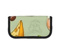 YUNWEIKEJI Doodle Brócoli Queso Aguacate, Estuche para lápices, Estuche para lápices de Lona Bolsa para cosméticos de Gran Capacidad