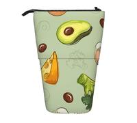 YUNWEIKEJI Doodle Brócoli Queso Aguacate, Estuche telescópico para lápices, Soporte para lápices con Cremallera, Bolsa de Maquillaje, Bolsa para lápices