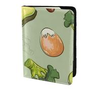 YUNWEIKEJI Doodle Brócoli Queso Aguacate, Funda para Pasaporte Cartera de Viaje de Cuero PU Funda para Pasaporte Fundas para Pasaporte 5,5 Pulgadas
