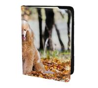 YUNWEIKEJI Dos caniche Real otoño, Funda para Pasaporte Cartera de Viaje de Cuero PU Funda para Pasaporte Fundas para Pasaporte 5,5 Pulgadas