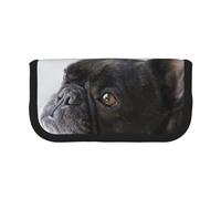 YUNWEIKEJI Dulce Mascota Lindo Cachorro de Bulldog francés Negro, Estuche para lápices, Estuche para lápices de Lona Bolsa para cosméticos de Gran Capacidad