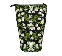 YUNWEIKEJI Edelweiss Alpina Suiza Floral, Estuche telescópico para lápices, Soporte para lápices con Cremallera, Bolsa de Maquillaje, Bolsa para lápices