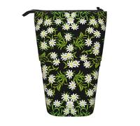 YUNWEIKEJI Edelweiss Alpina Suiza Floral, Estuche telescópico para lápices, Soporte para lápices con Cremallera, Bolsa de Maquillaje, Bolsa para lápices