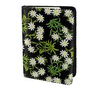 YUNWEIKEJI Edelweiss Alpina Suiza Floral, Funda para Pasaporte Cartera de Viaje de Cuero PU Funda para Pasaporte Fundas para Pasaporte 5,5 Pulgadas