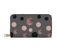 YUNWEIKEJI Elegantes círculos Negros Rosas Falsos, Carteras Cartera de Gran Capacidad para Hombres y Mujeres Carteras Tarjeta de crédito Cartera de Cuero de Microfibra
